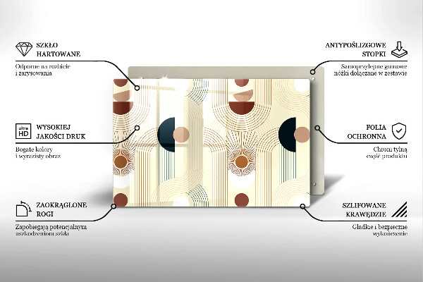 Glas Herdabdeckplatte Boho-Geometrieformen