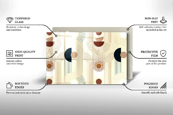Glas Herdabdeckplatte Boho-Geometrieformen