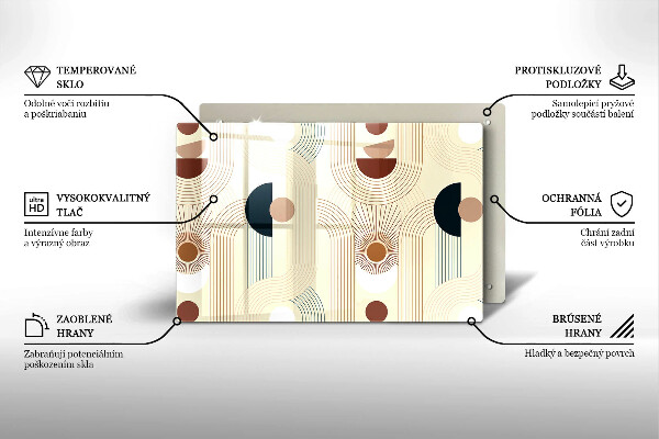 Glas Herdabdeckplatte Boho-Geometrieformen