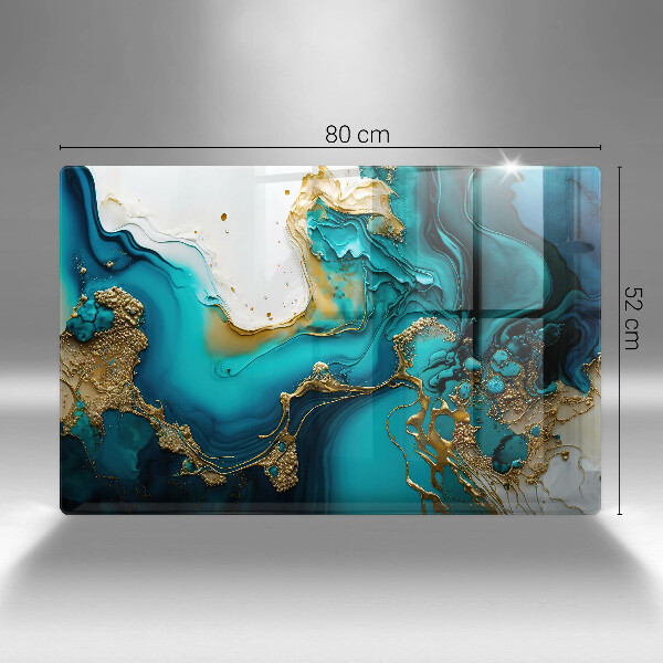 Glas Ceranfeldabdeckung Türkisfarbene Abstraktion