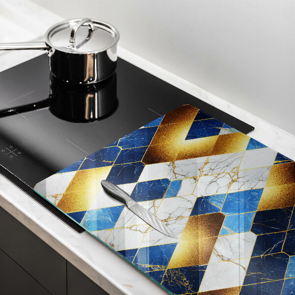 Glas Ceranfeldabdeckung Goldene Marmorrauten
