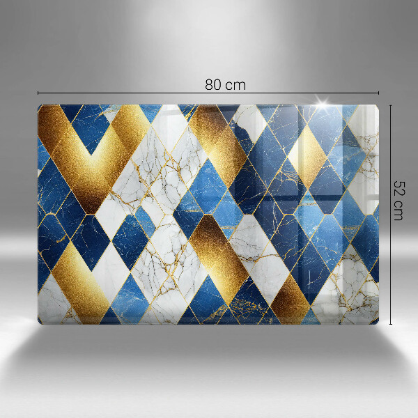 Glas Ceranfeldabdeckung Goldene Marmorrauten