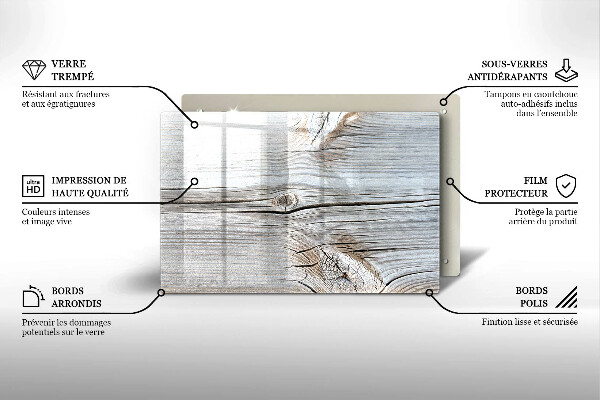 Glas Ceranfeldabdeckung Helle Holzstruktur
