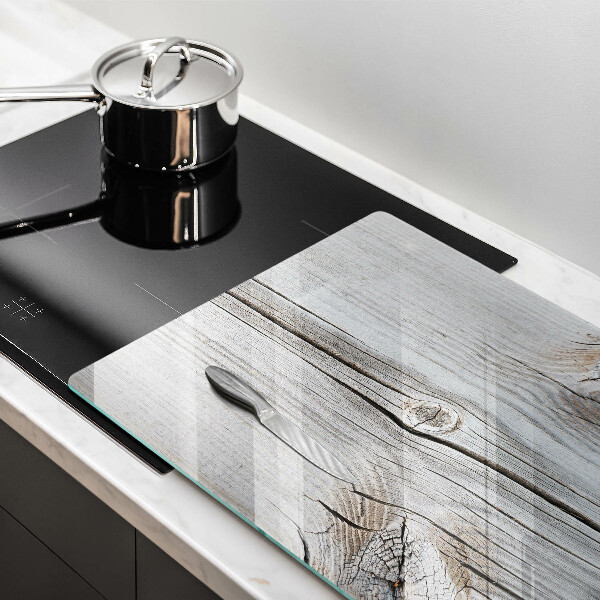 Glas Ceranfeldabdeckung Helle Holzstruktur