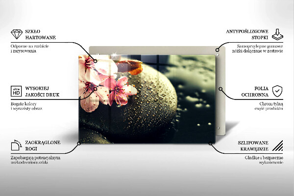 Glas Ceranfeldabdeckung Blumen Zen-Steine