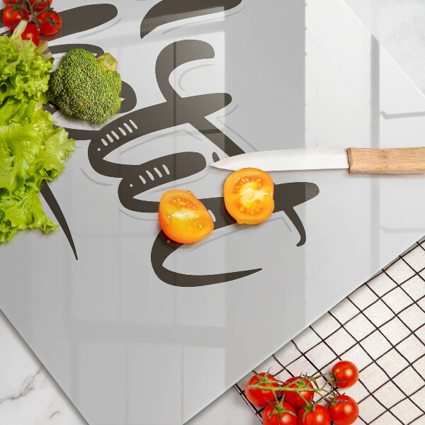 Glas Ceranfeldabdeckung Inschrift Bon appetit