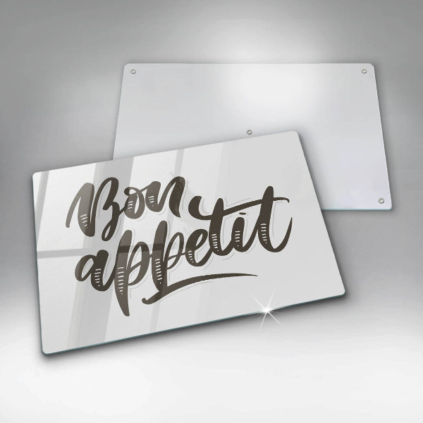 Glas Ceranfeldabdeckung Inschrift Bon appetit