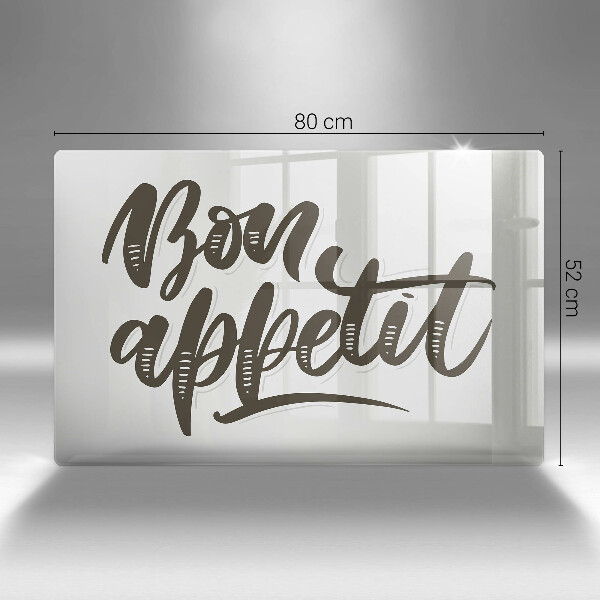 Glas Ceranfeldabdeckung Inschrift Bon appetit