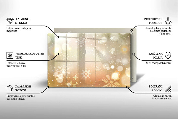 Glas Ceranfeldabdeckung Schneeflocken