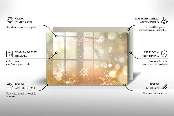 Glas Ceranfeldabdeckung Schneeflocken