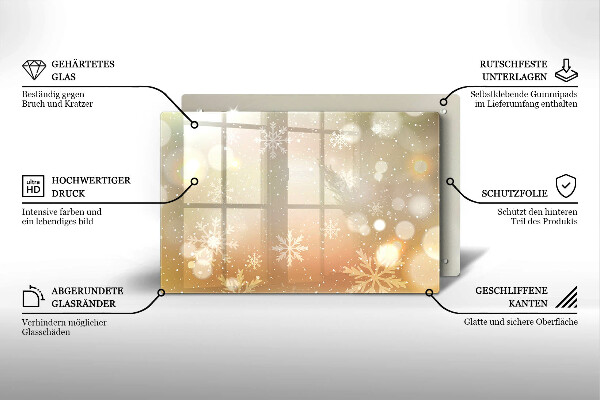 Glas Ceranfeldabdeckung Schneeflocken