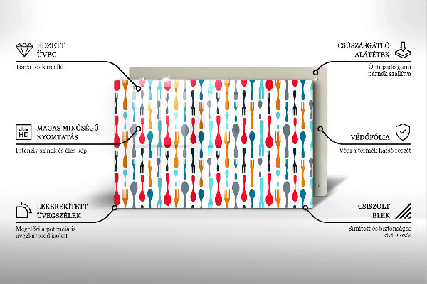 Glas Ceranfeldabdeckung Löffelillustration