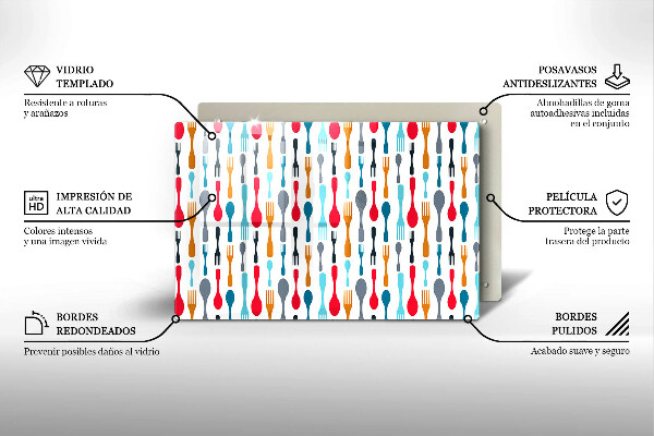 Glas Ceranfeldabdeckung Löffelillustration