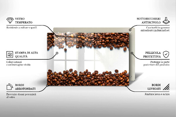 Glas Ceranfeldabdeckung Kaffeebohnen