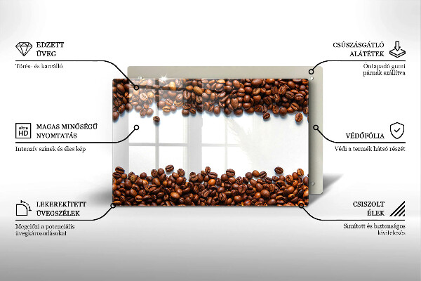 Glas Ceranfeldabdeckung Kaffeebohnen