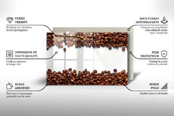 Glas Ceranfeldabdeckung Kaffeebohnen