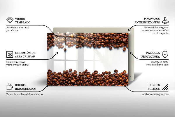 Glas Ceranfeldabdeckung Kaffeebohnen