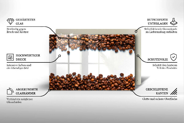 Glas Ceranfeldabdeckung Kaffeebohnen