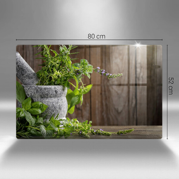 Glas Ceranfeldabdeckung Grüne Kräuter