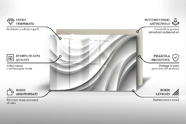 Glas Ceranfeldabdeckung Geometrische Linien