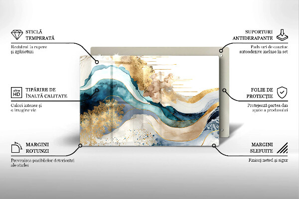 Glas Ceranfeldabdeckung Bunter Marmor