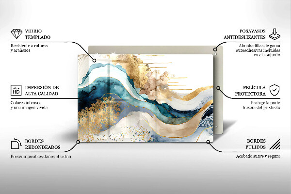 Glas Ceranfeldabdeckung Bunter Marmor