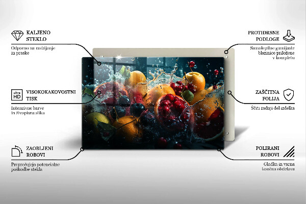 Glas Ceranfeldabdeckung Früchte im Wasser