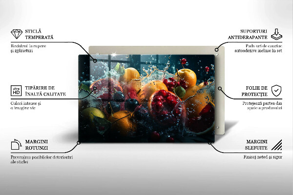 Glas Ceranfeldabdeckung Früchte im Wasser