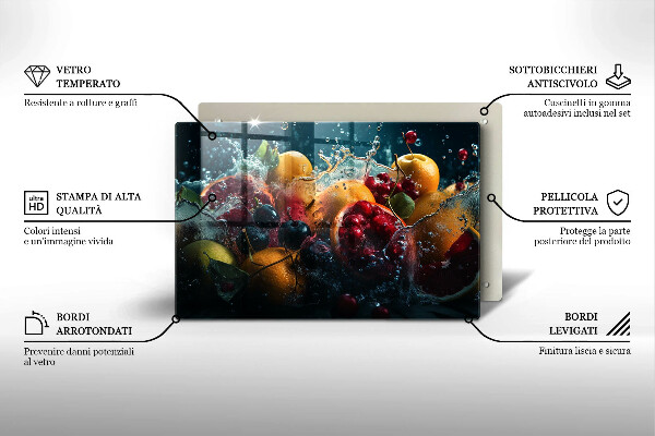 Glas Ceranfeldabdeckung Früchte im Wasser