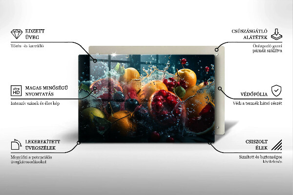 Glas Ceranfeldabdeckung Früchte im Wasser