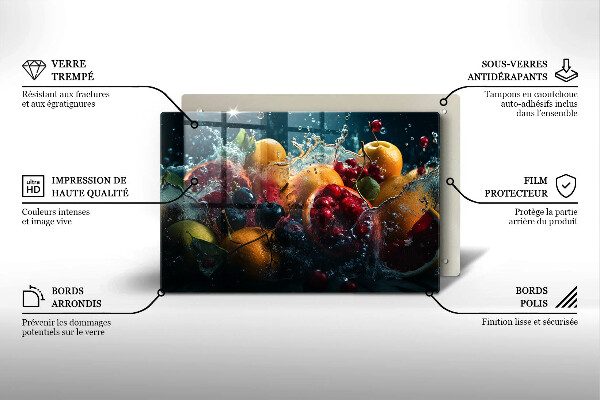 Glas Ceranfeldabdeckung Früchte im Wasser