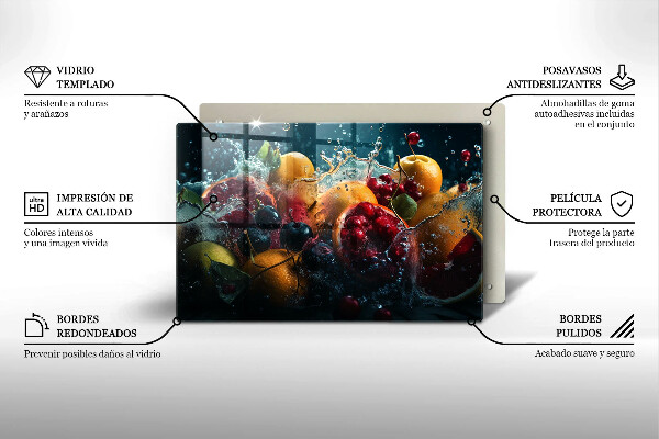 Glas Ceranfeldabdeckung Früchte im Wasser