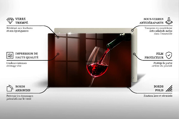 Glas Ceranfeldabdeckung Ein Glas Wein