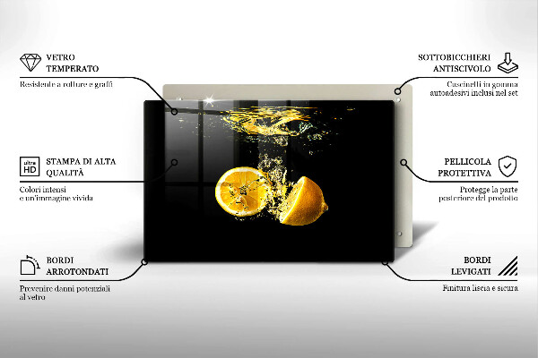 Glas Ceranfeldabdeckung Saftige Zitronenfrucht