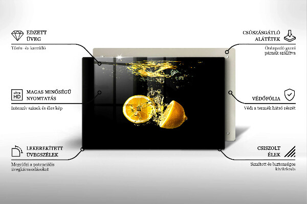 Glas Ceranfeldabdeckung Saftige Zitronenfrucht