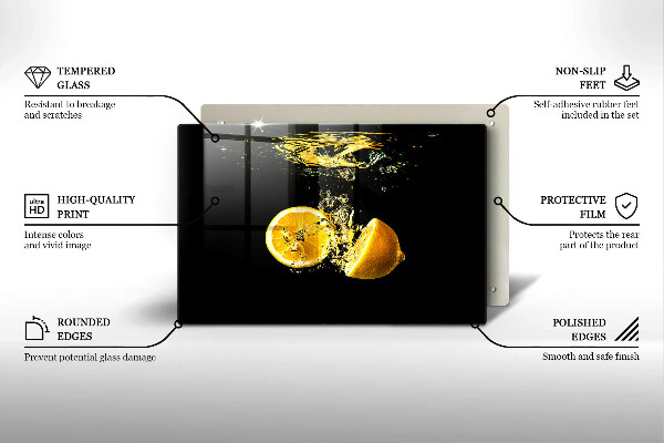 Glas Ceranfeldabdeckung Saftige Zitronenfrucht