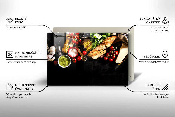 Glas Ceranfeldabdeckung Italienische Zutaten und Gewürze