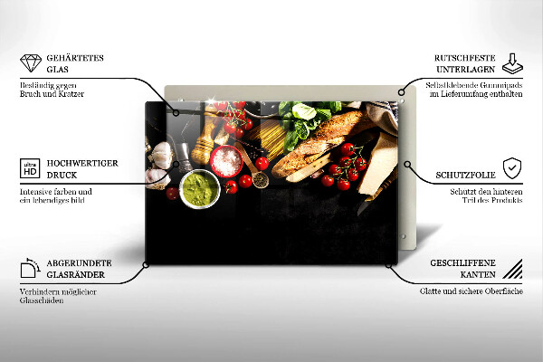 Glas Ceranfeldabdeckung Italienische Zutaten und Gewürze