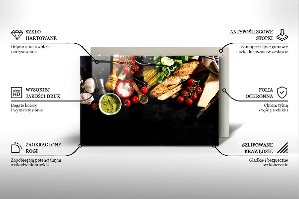 Glas Ceranfeldabdeckung Italienische Zutaten und Gewürze