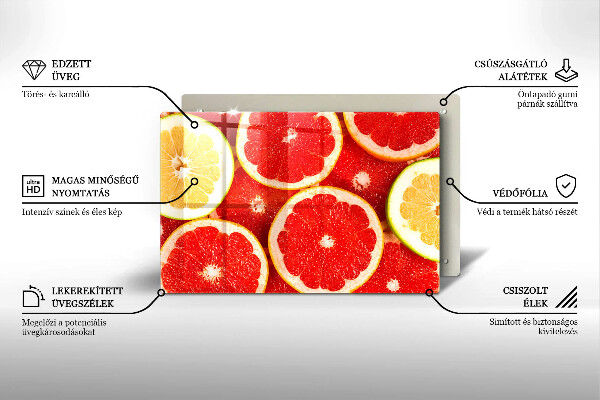 Glas Ceranfeldabdeckung Grapefruitscheiben