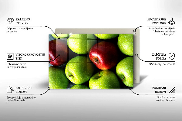 Glas Ceranfeldabdeckung Saftige Äpfel