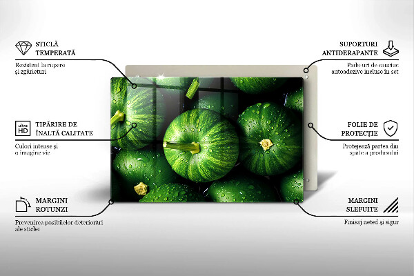Glas Ceranfeldabdeckung Grüne Kürbisse