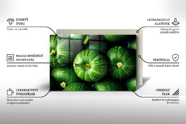 Glas Ceranfeldabdeckung Grüne Kürbisse