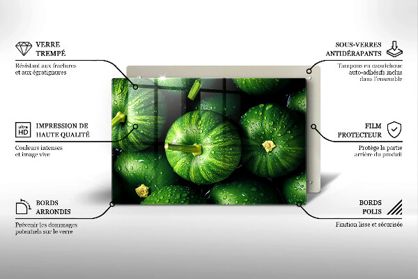 Glas Ceranfeldabdeckung Grüne Kürbisse