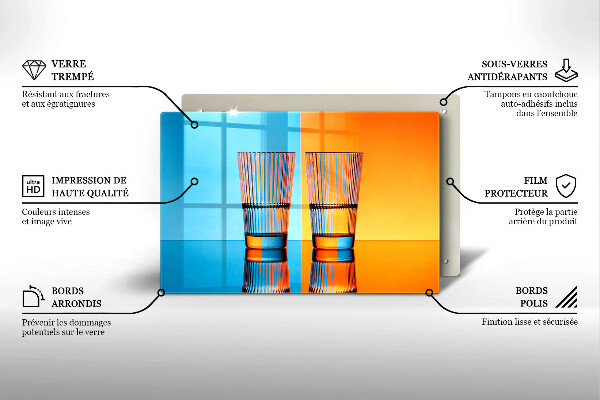 Glas Ceranfeldabdeckung Zwei Gläser Wasser