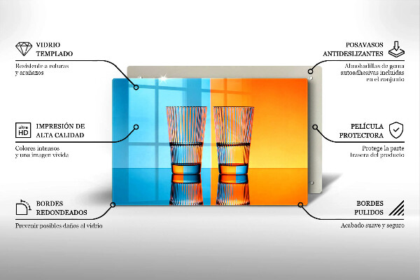 Glas Ceranfeldabdeckung Zwei Gläser Wasser
