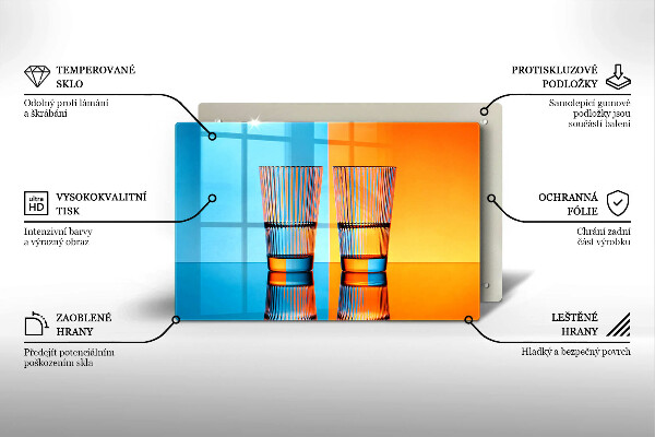 Glas Ceranfeldabdeckung Zwei Gläser Wasser
