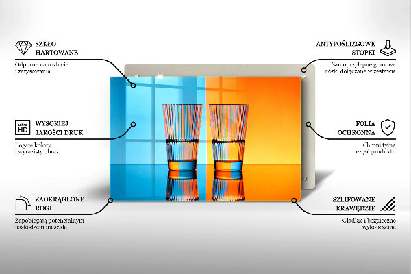 Glas Ceranfeldabdeckung Zwei Gläser Wasser