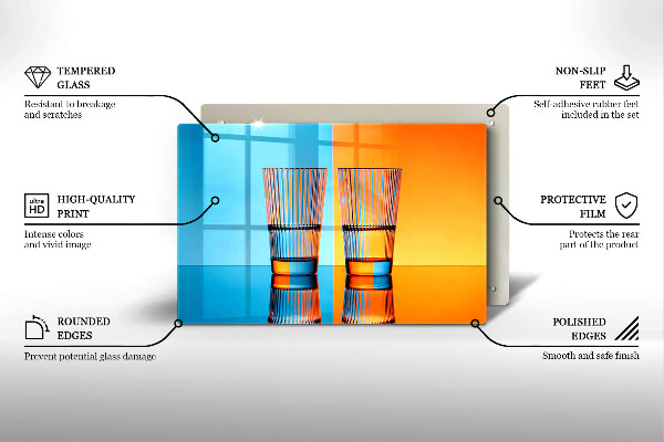 Glas Ceranfeldabdeckung Zwei Gläser Wasser