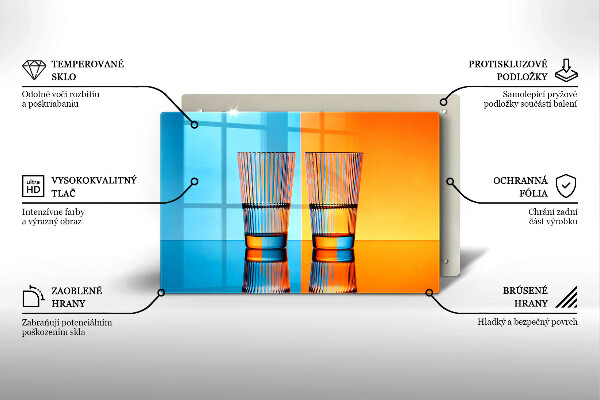 Glas Ceranfeldabdeckung Zwei Gläser Wasser